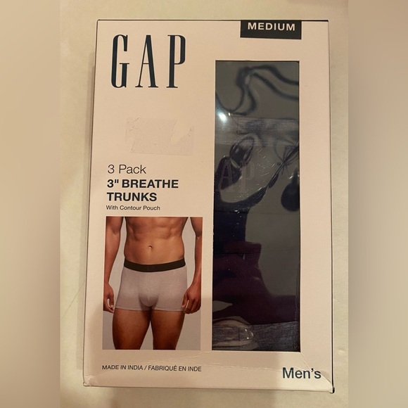 NWT GAP Men’s 3 Pack Contour Pouch 3" Breathe Boxer Briefs Trunks Size Medium - Picture 1 of 5